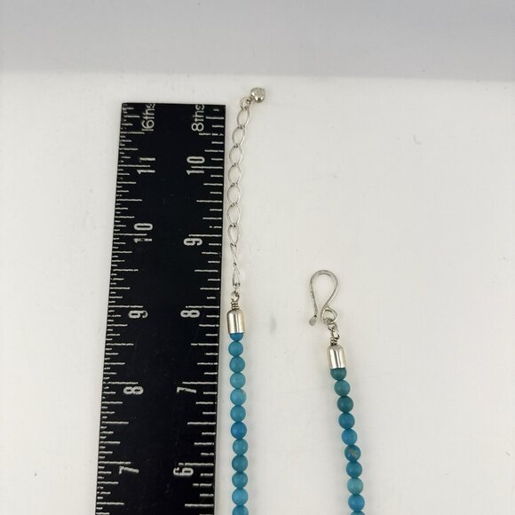 Jay King Necklace Turquoise Blue Graduated Round Sphere Sterling Silver DTR 925 - Picture 3 of 8